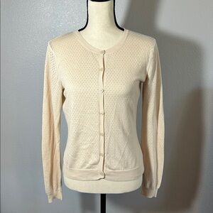 GAP Cream Knit Button-Up Sweater